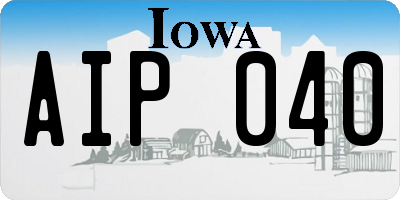 IA license plate AIP040