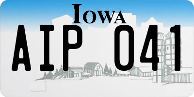 IA license plate AIP041