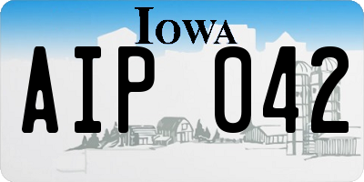 IA license plate AIP042