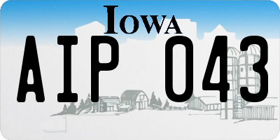 IA license plate AIP043