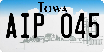 IA license plate AIP045