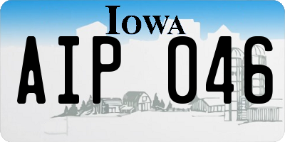 IA license plate AIP046