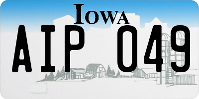 IA license plate AIP049