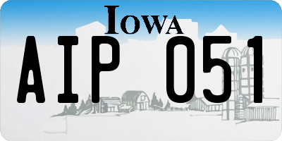 IA license plate AIP051
