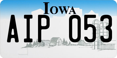 IA license plate AIP053