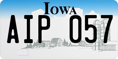 IA license plate AIP057