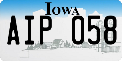 IA license plate AIP058