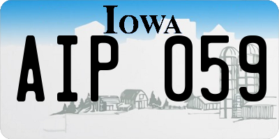 IA license plate AIP059