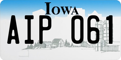 IA license plate AIP061