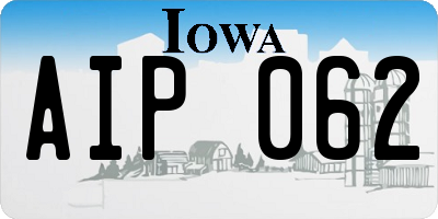 IA license plate AIP062