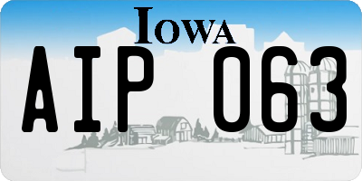 IA license plate AIP063