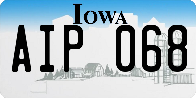 IA license plate AIP068