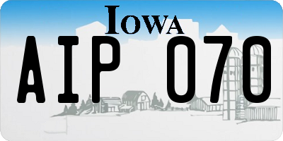 IA license plate AIP070