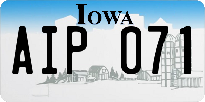 IA license plate AIP071