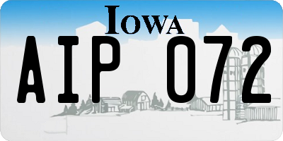 IA license plate AIP072
