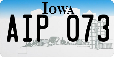 IA license plate AIP073