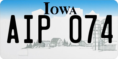 IA license plate AIP074
