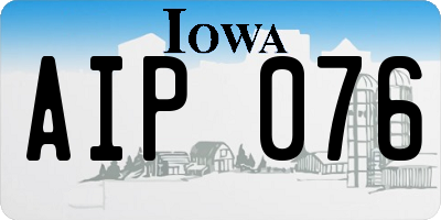 IA license plate AIP076
