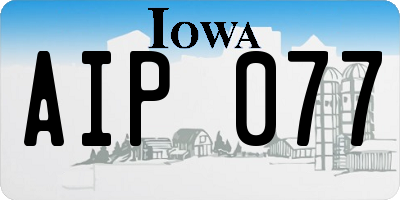 IA license plate AIP077