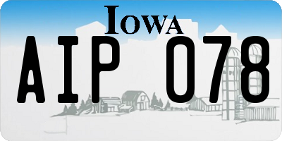 IA license plate AIP078