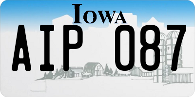 IA license plate AIP087