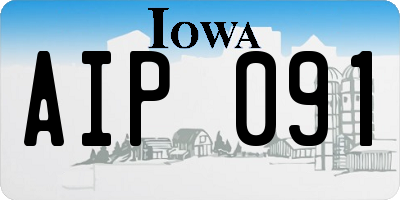 IA license plate AIP091
