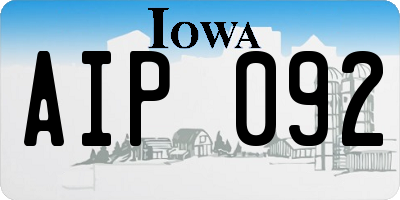 IA license plate AIP092