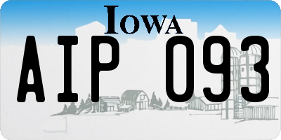 IA license plate AIP093