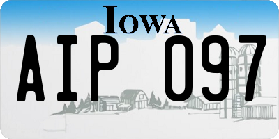 IA license plate AIP097