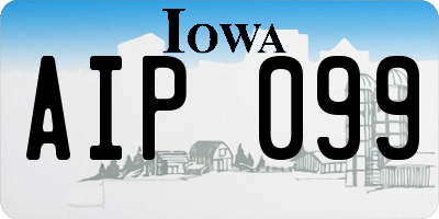 IA license plate AIP099
