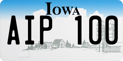IA license plate AIP100