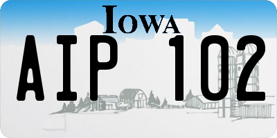 IA license plate AIP102