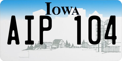 IA license plate AIP104