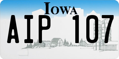 IA license plate AIP107