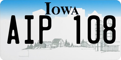 IA license plate AIP108