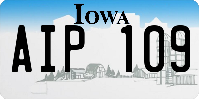 IA license plate AIP109