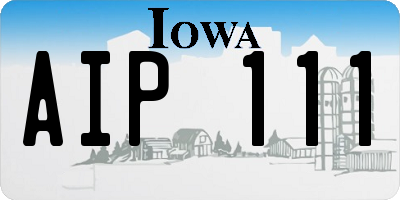 IA license plate AIP111
