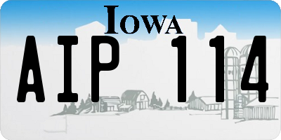 IA license plate AIP114