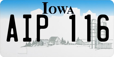 IA license plate AIP116