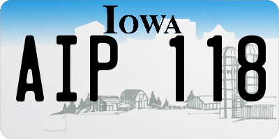 IA license plate AIP118