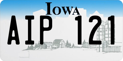 IA license plate AIP121