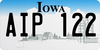 IA license plate AIP122