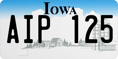 IA license plate AIP125