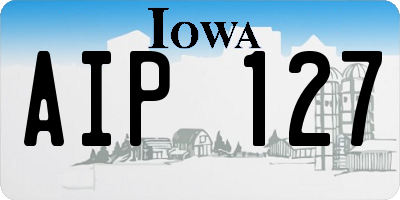 IA license plate AIP127