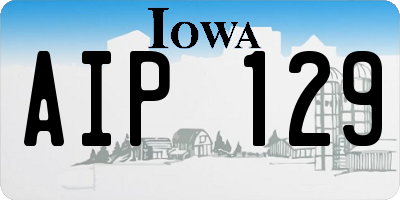 IA license plate AIP129
