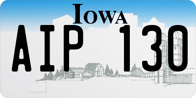 IA license plate AIP130