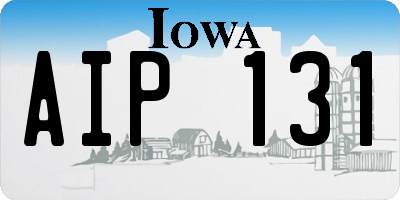 IA license plate AIP131