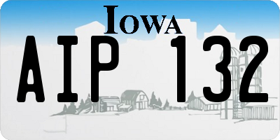 IA license plate AIP132