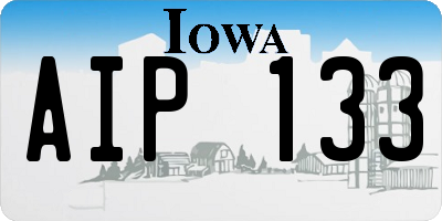 IA license plate AIP133