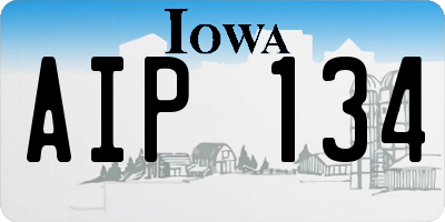IA license plate AIP134